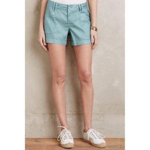 NWT Anthro Level 99 linen shorts blue green sz 29